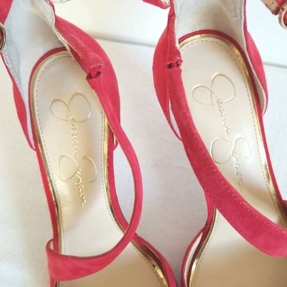 Jessica Simpson Castana Red Suede Stiletto Pump Sz 8 - Picture 5 of 9